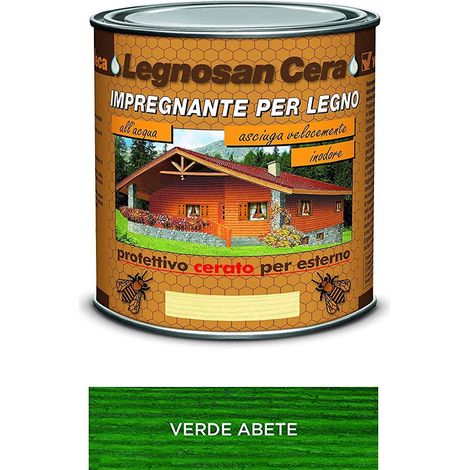 Impregnante all'Acqua Legnosan Cera 750 ml VELECA - Verde Abete (1/5)