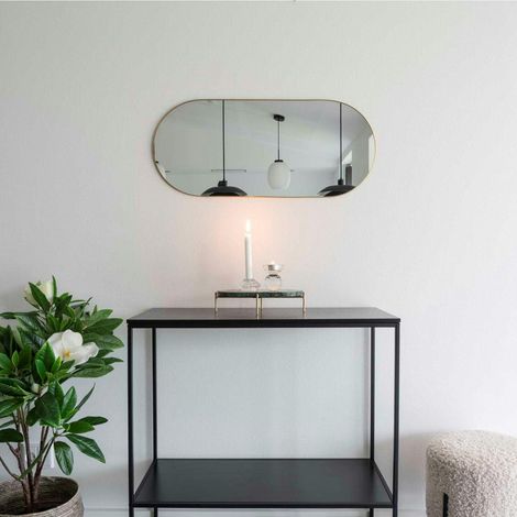 Miroir ovale avec cadre effet laiton 80 cm CODY