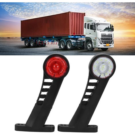 2PCS Feu de Gabarit Camion 28LED Double Couleur 24V pour Remorque, Véhicule Utilitaire