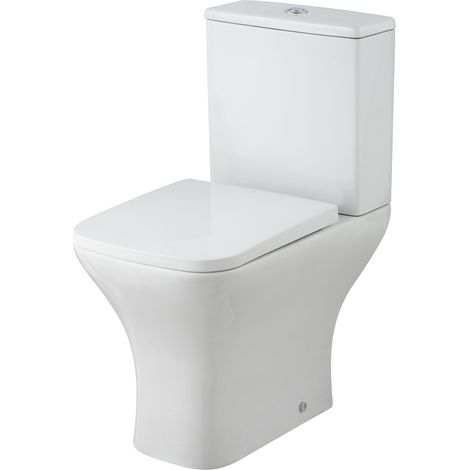 Rimless Toilet Pan, Cistern & Soft Close Seat - 790mm x 375mm x 612mm (1/5)