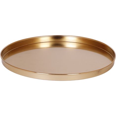 Plateau Rond Doré Ø 30 cm Coupe Décorative et Support de Présentation pour Plantes - PANGIVO (1/5)