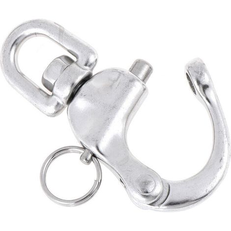70 mm quick-release swivel shackle made of 316 stainless steel for recreational boats. Nautical accessory.--DTEKGAZ