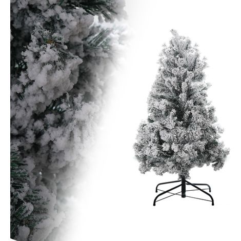 SWANEW Aghi di abete per albero di Natale con supporto Floccatura esterna 150cm con polvere di neve (1/5)