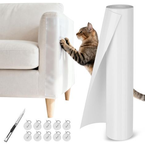 Rolle kratzfeste Schutzfolie, transparente, selbstklebende PVC-Folie, zuschneidbar für Sofa, Möbel, Wand, Tür (1/5)