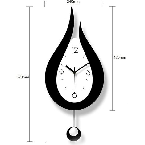 Pendules Murales Silencieuses Gouttelettes d'eau Swing Horloge Murale Design Moderne Style Nordique Salon Horloges Murales Mode Creative Chambre Horloge Murale (1/4)