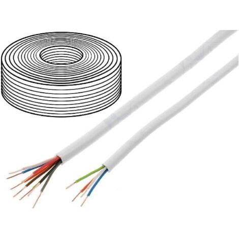 100m Cable video surveillance - YTDY - cuivre - 2x0.5mm - blanc (1/2)