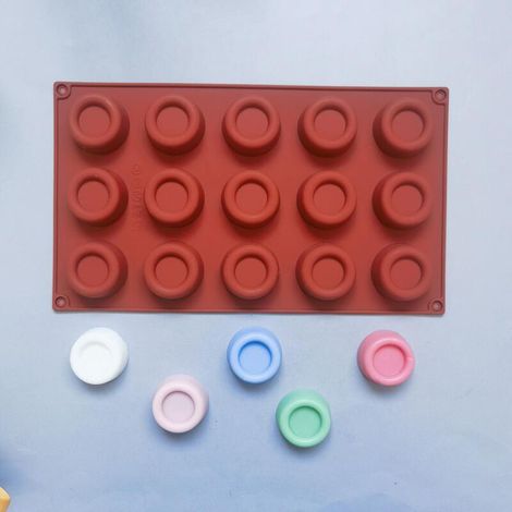Stampo per torta in silicone per una persona, rivestimento antiaderente, 15 cavità, diametro 28,7 cm, altezza 1,8 cm (1/4)