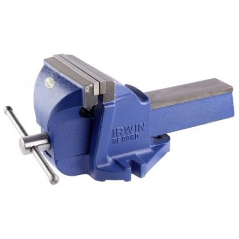 Tornillo de banco mecánico IRWIN Tools T6, 6 pulgadas, para trabajos pesados, hierro fundido, capacidad de sujeción de 6 1/4", más de 3000 libras de presión, base giratoria.