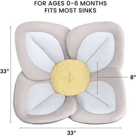 HONORNIC - Coussin de Bain - Siège de bain pour bébé - Gris+Jaune - Mixte - 0 mois - Naissance - 80802.5 cm (1/3)