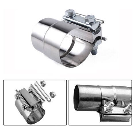Collier de Tuyau d'échappement Connecteur Tuyau d'échappement Collier Serrage Echappement Raccord Tuyau échappement Manchon Echappement Colliers d'échappement pour Auto,2,5 pouces (1/4)