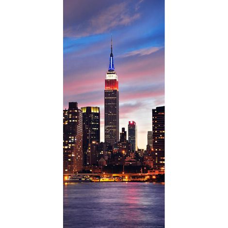 New York sunset, intissé photo mural, 90 x 202 cm, 1 part (1/3)