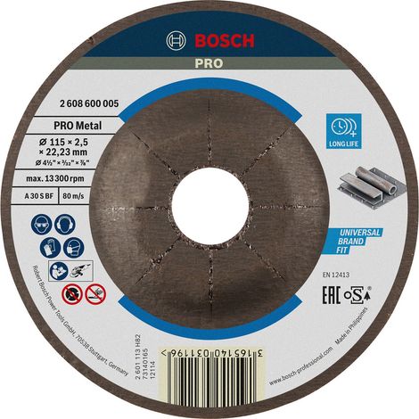 BOSCH Disque à tronçonner Déporté - Metal - 115 mm - x 1 - 2.5 mm - 22,23 mm