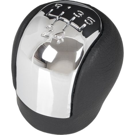 Pomo de cambio de marchas Opel Vectra C 02-08 5 VELOCIDADES CUERO ECO + CROMO marcha atr谩s en la PARTE SUPERIOR (1/5)