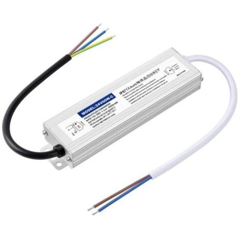 BUNTHAUS Transformateur LED 24V, LED Driver 60W, Alimentation 2.5A étanche IP67, Transfo 220V à 24V DC Pour l'éclairage Intérieur et Extérieur