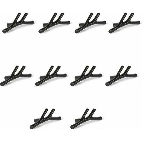 Lot de 10 boutons de porte vintage en alliage de zinc en forme de branches pour placard, tiroir, placard, meuble de cuisine, chambre à coucher (noir) (1/4)