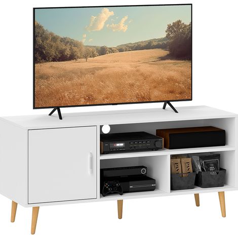 Mueble de TV para Televisores de 60 Pulgadas Mesa para TV de Salón Comedor Moderna con Armario 3 Compartimentos y 5 Patas de Madera 120x40x55 cm (1/5)