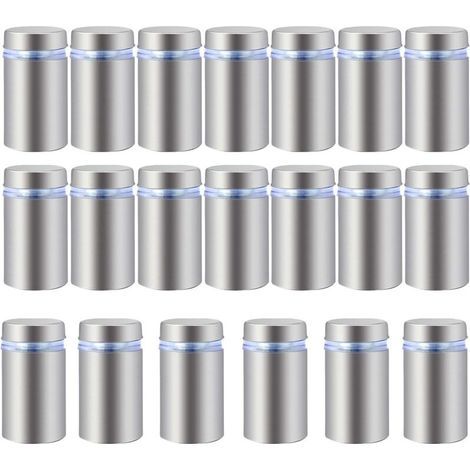 20 PCS Acier Inoxydable Publicité Vis Verre Standoff Fixations Boulons Titulaire Vis Signe Publicité Nails Matériel Montures Vis Frameless Standoff Clamp Pour Verre 16 x 30mm (1/5)