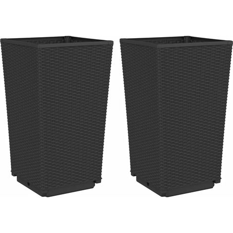 Set di 2 fioriere rialzate per aiuole fioriere per giardino terrazze 325 x 325 x 57 cm polipropilene nero 020038937