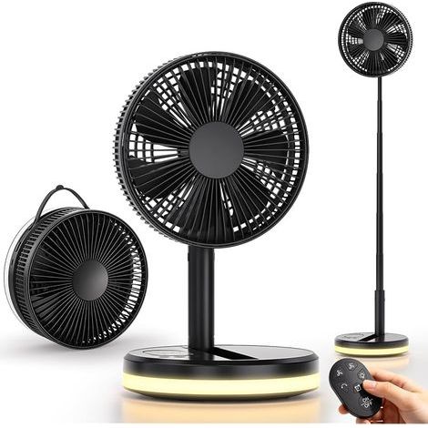 Ventilateur sur Pied Oscillant Silencieux, 7.87'' USB Rechargeable 16000mAh (1/5)