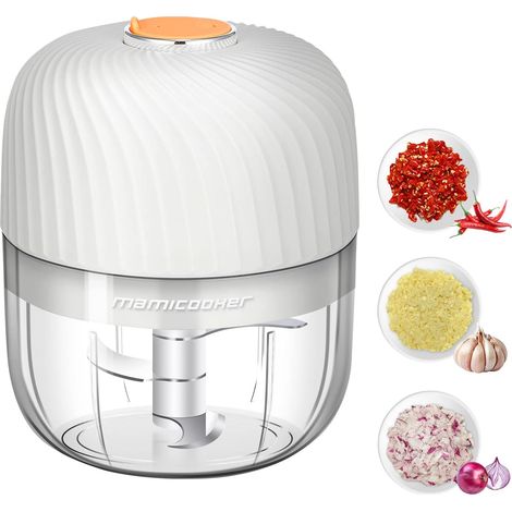 Hachoir à ail électrique, mini hachoir à légumes portable, broyeur à ail et à oignons de 250 ml, mixeur à légumes, sans fil (1/5)