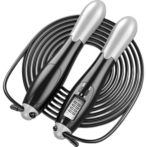 Corde à sauter lestée avec compteur numérique de précision — Corde amovible pour adultes, idéale pour l'exercice en intérieur et en extérieur.