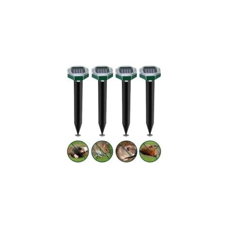Répulsif Taupe Solaire à Ultrason,Lot de 4 Anti Taupe, Anti Taupe Solaire Vibration Et Ultrasons, IP65 Imperméable, Répulsifs Solaires pour Taupes (1/4)