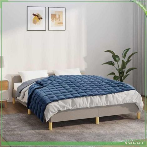 Couverture lestée - FAFEISY - 350790 - Bleu 138x200 cm - 6 kg - Rembourrage polyester et perles de verre (1/5)
