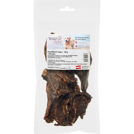 Wild & Fein Hirschfleisch Chips 100 g - Fettarmer Hundekauartikel