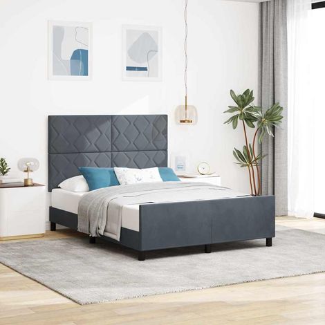 Cama tipo Box Spring Gris oscuro 160 x 200 cm Terciopelo (1/5)