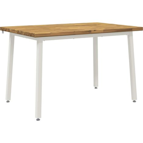 120 x 80 x 75 cm Solid Acacia Wood White Rectangular vidaXL