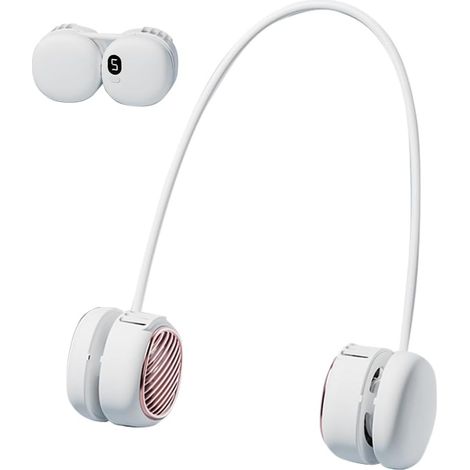 Ventilateur de cou portable sans pales, ventilateur personnel mains libres avec 5 vitesses et affichage LED, refroidissement à 360°, cadeau d'anniversaire 2026 pour homme (1/5)