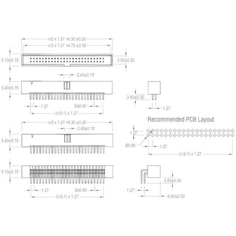 W & P Products 336-010-1-00 Embase mâle Pas: 1.27 mm Nbr total de pôles: 10 Nbr de rangées: 2 1 pc(s) W722871 (1/4)