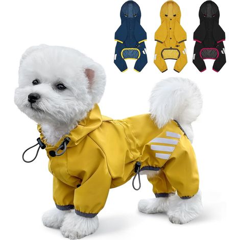 1 Manteau de pluie, imperméable, sangle réfléchissante, trou pour laisse, chien petite et moyenne taille