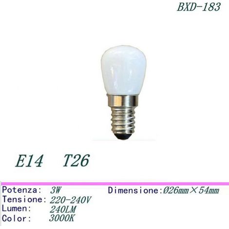 AMPOULE RÉFRIGÉRATEUR LAMPE RÉFRIGÉRATEUR CONGÉLATEUR HOTTE E14 3W LED 3000K BXD-183