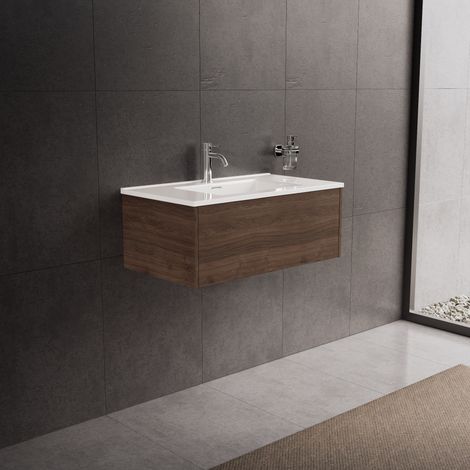 Inda - Meuble de salle de bain 1 tiroir L.80 avec vasque (1/5)