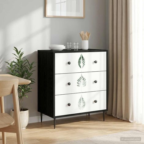 vidaXL Cajonera HANAU Estampado de hojas verdes 66 x 36,5 x 76 cm (1/5)