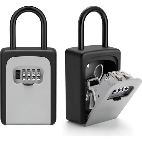 Boite a Clefs Murale Avec Manipuler - Avec Code 4 Chiffres Sécurisée Exterieur, Résistant aux Intempéries, Cofre fort Robuste, pour Les Cartes, Alliage de Zinc