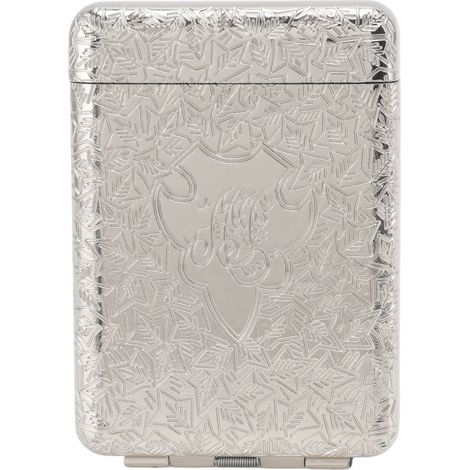 Étui à cigarettes rétro argenté pour 16 cigarettes larges, motif gaufré 3D, boîte portable à triple ouverture. (1/5)