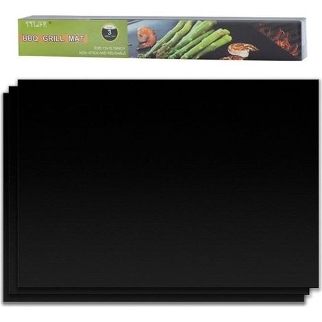 Tapis de Cuisson 3 Feuilles - 100% Antiadhésif - Résistant à 500 °F - Noir