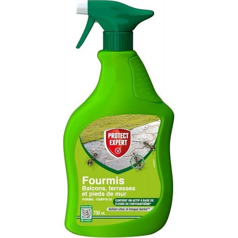 PROTECT EXPERT - Pulvérisateur fourmis extérieur prêt à l'emploi 750ml