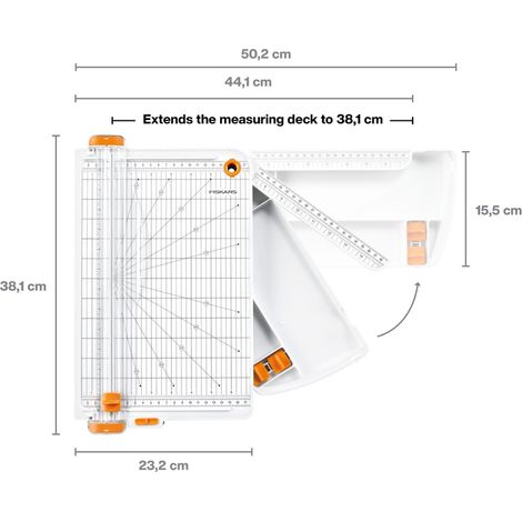 FISKARS Massicot - SureCut TripleTrack 30,5 cm A4-A3 - coupe papier précise bureau et loisirs créatifs