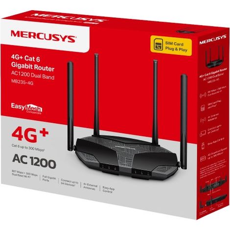 Router Wi-Fi Dual Band 4G+ Cat6 Ac1200 Mb235-4G ( Elcart Cod. 490505800 ) (1/5)