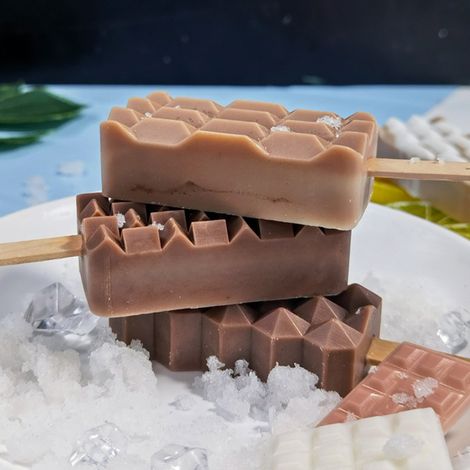 Set mit 1 Silikon-Eisform mit 4 Mulden für selbstgemachte Schokolade, Eis am Stiel, Eiscreme, weiße (1/5)