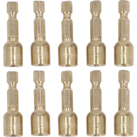 10 Pièces Adaptateur Magnétique Hex 1/4 Pouce, Porte-Embout de Perceuse avec Douille d'Extension de 8mm (1/5)