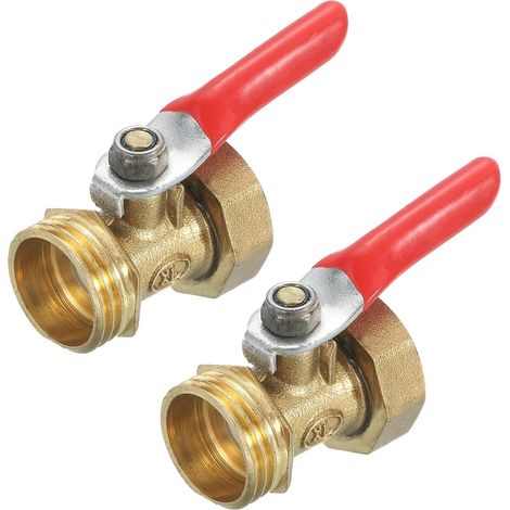 2Pcs Robinet à Bille Mini en Laiton, Interrupteur d'Arrêt, Raccord de Tuyauterie Mâle G1/2" x Femelle G1/2", Poignée d'Opération à 180 Degrés, Robinet en Laiton (1/5)
