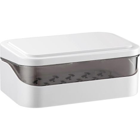 OUNONA Seifenschale fürs Badezimmer, Seifenaufbewahrungsbox mit Abtropffläche, tragbarer Seifenbehälter, Seifenablage für Zuhause – 13,50 x 9,00 x 5,50 cm – Weiß (1/2)