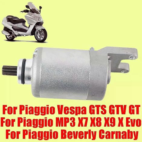 Compatible avec le démarreur de moteur de moto Vespa GTS GTV GT MP3 X7 X8 X9 X Evo Beverly Carnaby 250 300 avec engrenage à 9 dents. (1/5)