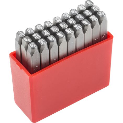 Rs Pro – Kit de poinçons de gravure lettres 27 pièces – Hauteur 2.5mm – Poinçons durcis pour marquage permanent – A à Z (1/2)