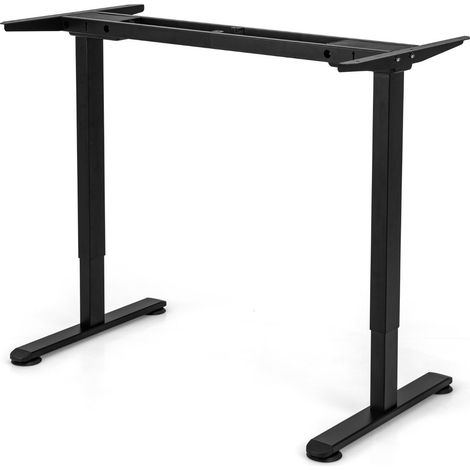 Cadre de bureau électrique noir en acier à double moteur, réglable en hauteur et largeur avec mémoire, pour bureau et télétravail