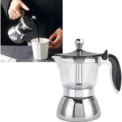 Cafetière Italienne 4 Tasses en Acier Inoxydable pour Cuisinière, Accessoire de Cuisine (1/5)